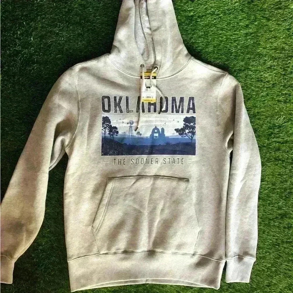 NWT! State of mind Oklahoma sooner state hoodie men size medium M gray - Picture 1 of 4